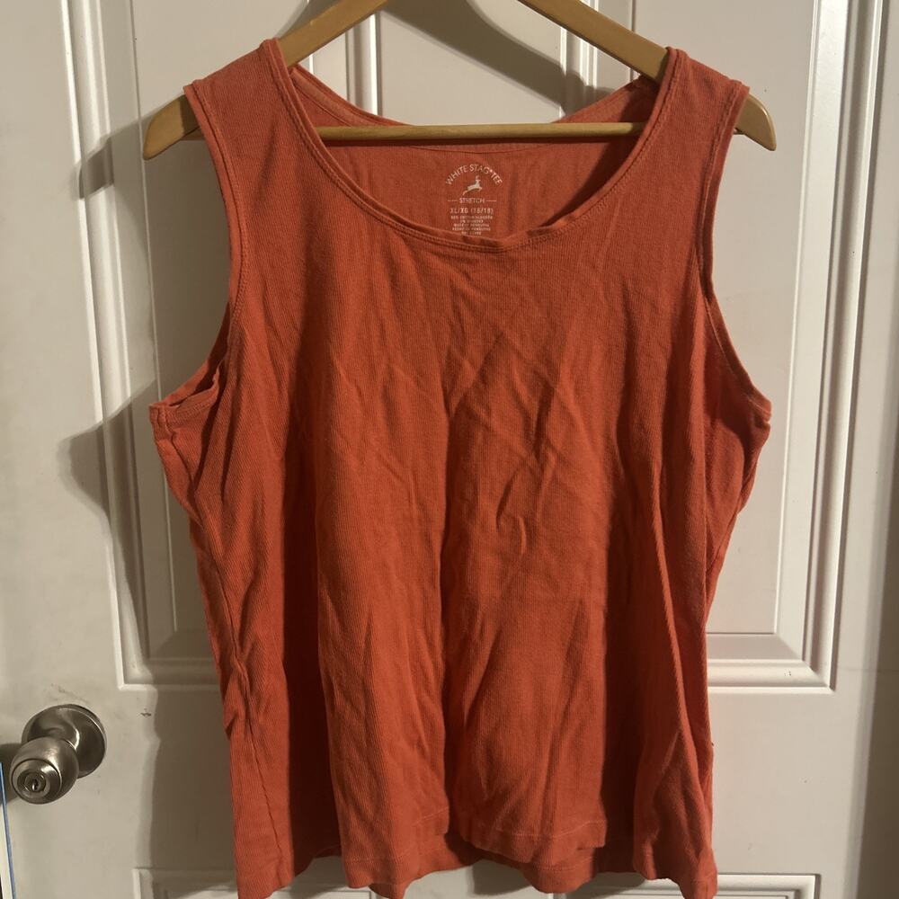 White Stag Orange Women’s Tank Top XL 16/18 Casual Sleeveless Stretchy Top
